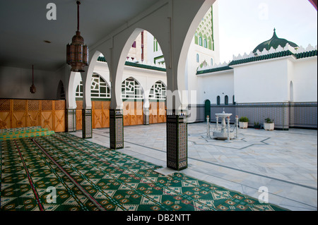 Yard with fountain in Muley El Medhi Mosque. Ceuta Spanish Autonomic city. North Africa. Stock Photo