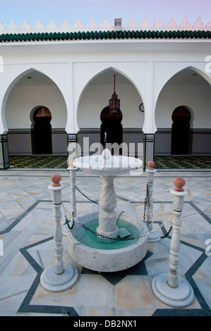 Yard with fountain in Muley El Medhi Mosque. Ceuta . North Africa. Spain. Stock Photo