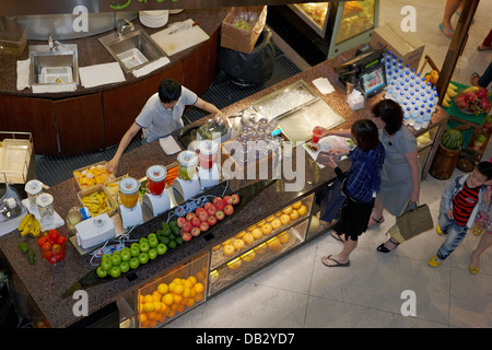 Juice bar at ION Orchard Shopping Centre, Orchard Road, Singapore. Stock Photo