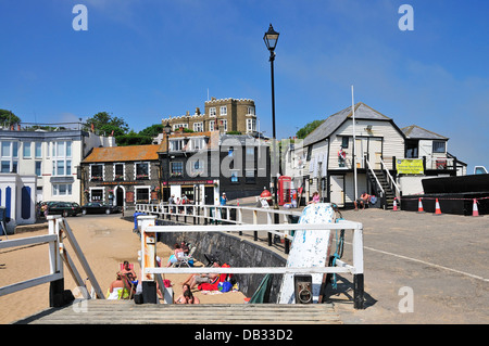 Broadstairs, Kent, England, UK. Town. Old lifeboat station and Bleak House seen from the pier Stock Photo