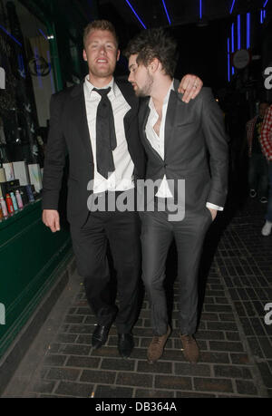 Andrew Flintoff, aka Freddie Flintoff and Jack Whitehall  outside The Box nightclub London, England - 08.04.11 Stock Photo