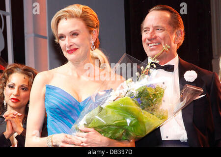 Rachel de Benedet and Tom Wopat Opening night of the Broadway production of 'Catch Me If You Can' at the Neil Simon Theatre - Stock Photo