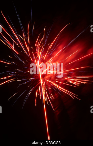 Fireworks Display, Mid-Winter Carnival, The Octagon, Dunedin, South Island, New Zealand Stock Photo