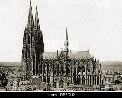 Cathedral, side, Cologne, the Rhine, Germany, 1890-1900 Stock Photo - Alamy