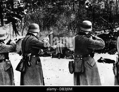 events, Second World War / WWII, Poland, German occupation, execution of Poles by Germans, circa 1942, Additional-Rights-Clearences-Not Available Stock Photo