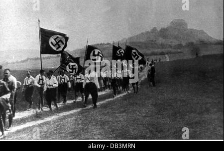 National Socialism, organisations, Sturmabteilung (SA), SA storm during uniform prohibition, 1930, Additional-Rights-Clearences-Not Available Stock Photo