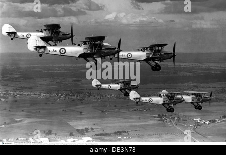 transport / transportation, aviation, military, Australia, training squadron with biplanes Hawker Demon, circa 1930s, pilot trainees, bi-plane, biplane, bi-planes, airplane, aeroplane, plane, airplanes, aeroplanes, planes, fighter, British Commonwealth, Royal Canadian Air Force (RCAF), 20th century, historic, historical, people, Additional-Rights-Clearences-Not Available Stock Photo