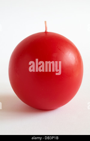 round red candle isolated on white background Stock Photo