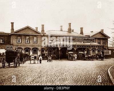 Northampton Castle Railway Station LNWR early 1900s Stock Photo