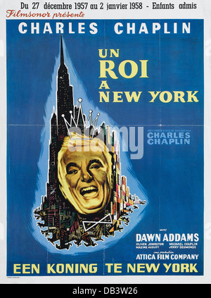 Charlie Chaplin A KING IN NEW YORK Archway, 1957. Directed by Charlie Chaplin. MOVIE POSTER Stock Photo