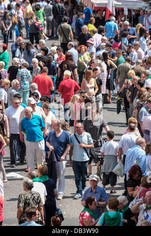 The Italian themed street market held to celebrate the annual Procession in Honour of Our Lady of Mount Carmel. Stock Photo