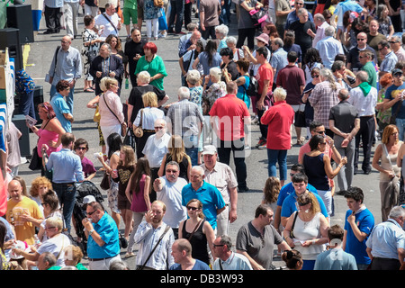 The Italian themed street market held to celebrate the annual Procession in Honour of Our Lady of Mount Carmel. Stock Photo