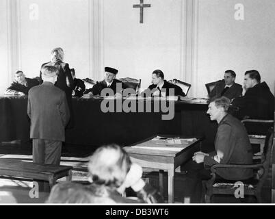 justice, courtroom scenes, trial by jury on the countryside, Bavaria, 1950s, Additional-Rights-Clearences-Not Available Stock Photo