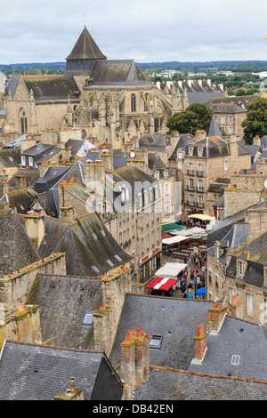 Dinan old town panoramic view, Brittany, France Stock Photo