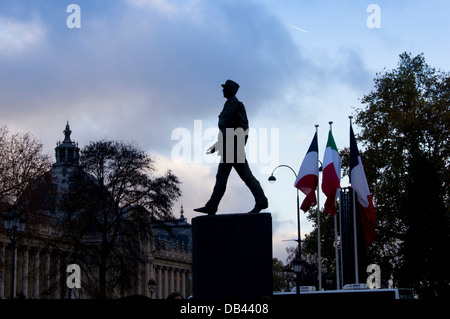 France, Paris, Charles de Gaulle statue Stock Photo