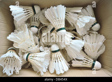 Used Badminton Shuttlecocks Stock Photo