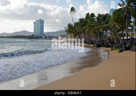 View of beach at Luquillo, Puerto Rico Stock Photo