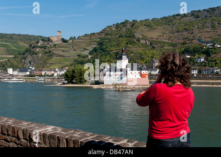 Germany, Rhineland-Palatinate, Kaub, Pfalzgrafenstein Burg Stock Photo