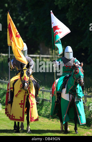 Two Knights at a Jousting contest waiting to do battle with each other ...