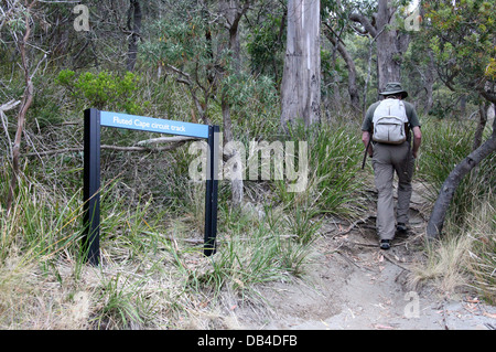 Hiking on Bruny Island in Tasmania on the Fluted Cape Circuit Track Stock Photo