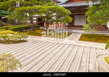 Part of the gardens of the temple of Ginkaku-ji or Jisho-ji in Kyoto, seen in autumn. This Zen Buddhist temple is a notable... Stock Photo