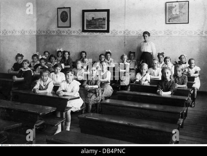 people, school, group picture of schoolgirls, elementary school of ...