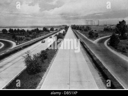 transport / transportation, car, motorway, interzonal route to West Berlin, Hermsdorf interchange, district Stadtroda, 1960s, Additional-Rights-Clearences-Not Available Stock Photo