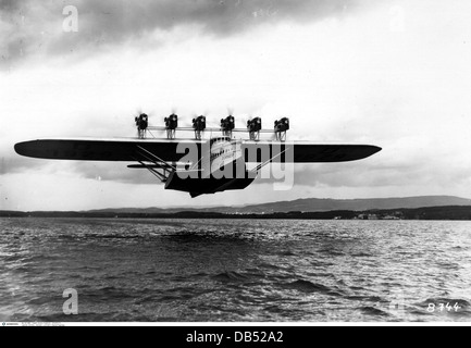 transport / transportation, aviation, seaplane, Dornier DO X, during take-off, 1929, Additional-Rights-Clearences-Not Available Stock Photo
