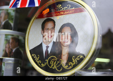 Memorabilia for sale in London ahead of the Royal wedding on friday London, England - 26.04.11 Stock Photo