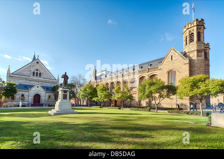 The University of Adelaide's Bonython Hall and Elder Hall on the North Terrace campus in downtown Adelaide. Stock Photo