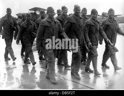 Nazism / National Socialism, military, Wehrmacht, Luftwaffe, airmen of a training unit, circa 1940, Additional-Rights-Clearences-Not Available Stock Photo