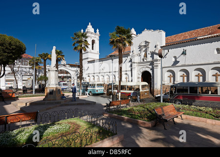 church of San Francisco, colonial buildings, Sucre, Bolivia, South America Stock Photo
