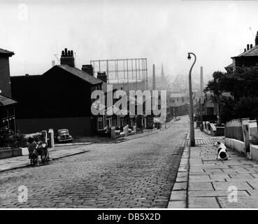 geography / travel, Great Britain, Glasgow, street scenes, 1960s, 60s, 20th century, historic, historical, Western Europe, Scotland, street scene, street scenes, child, dog, doll's pram, people, Additional-Rights-Clearences-Not Available Stock Photo
