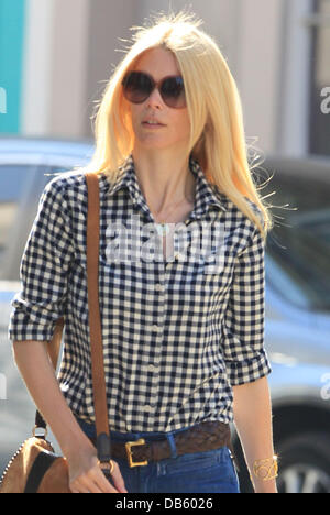 Claudia Schiffer walks away after taking her son to school London, England - 04.05.11 Stock Photo