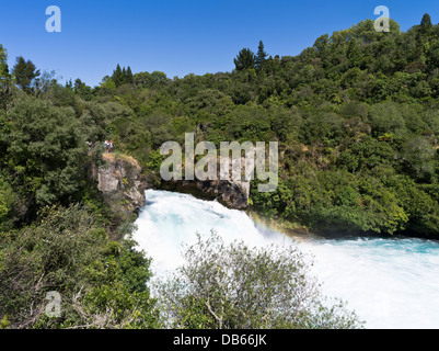 dh Huka Falls TAUPO NEW ZEALAND Tourist viewing Waikato River waterfall water rapids fall Stock Photo