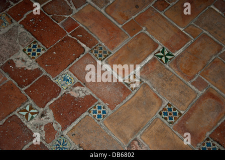 Details of old floor in Alhambra, Granada Spain