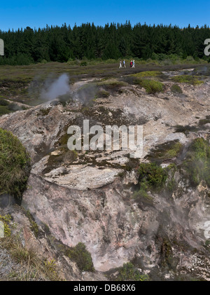 dh Craters of the Moon TAUPO NEW ZEALAND Tourists walking Geothermal Walk Thermal landscape steam vents crater Stock Photo