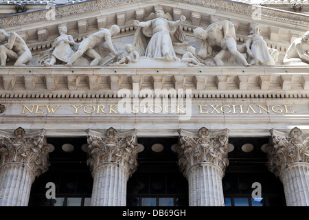 Facade of the New York Stock Exchange Stock Photo