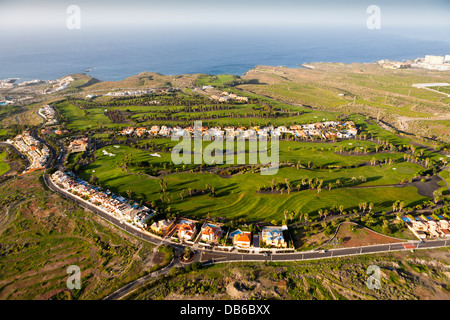Golf Course near Costa Adeje, Tenerife, Canary Islands, Spain Stock Photo