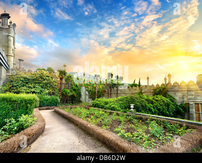 Vorontsov garden in the town of Alupka, Crimea Stock Photo