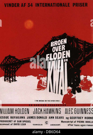 THE BRIDGE ON THE RIVER KWAI Columbia, 1957. Directed by David Lean. MOVIE POSTER Stock Photo