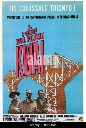 THE BRIDGE ON THE RIVER KWAI Columbia, 1957. Directed by David Lean. MOVIE POSTER Stock Photo