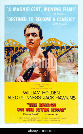 THE BRIDGE ON THE RIVER KWAI Columbia, 1957. Directed by David Lean. MOVIE POSTER Stock Photo