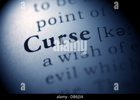 Fake Dictionary, Dictionary definition of the word Curse Stock Photo - Alamy