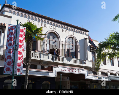 dh Emerson Street NAPIER NEW ZEALAND Art Deco Criterion Hotel building style Spanish Mission backpackers Inn Stock Photo