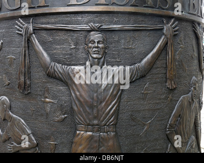 Detail from the 7 foot high circular bronze hillsborough memorial in the Old Haymarket district of Liverpool Stock Photo