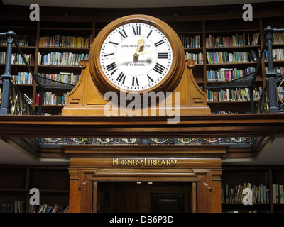 Liverpool Central Library, the Hornby Library clock, Liverpool Central Library, Liverpool, England, UK,  L3 8EW Stock Photo
