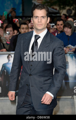 Henry Cavill arrives for the European Premiere of 'Man Of Steel', London, Wednesday, June. 12, 2013. Stock Photo