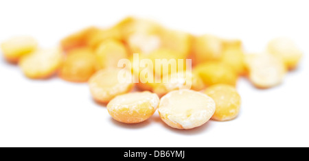 Yellow split peas isolated on white background Stock Photo