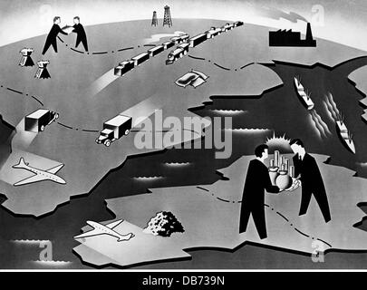 post war period, Marshall Plan, graphic, 1948, Additional-Rights-Clearences-Not Available Stock Photo
